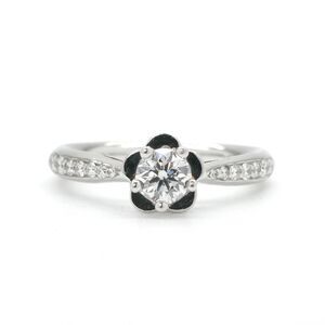 Chanel Engagement Ring Half Eternity Half Circle Camellia Collection Ring Pt950